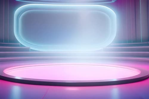 Futuristic Neon Stage Background for Virtual Product Displays