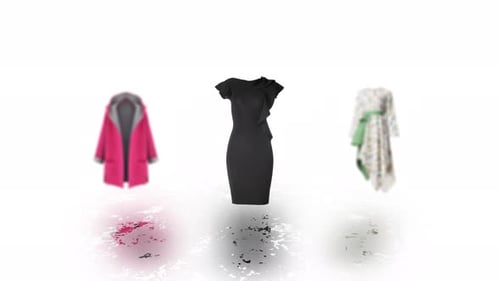 Animated Fashion Product Display with Spinning Clothes
