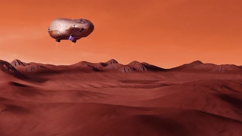 First Spaceship with People landed on Red Planet Landing on Mars