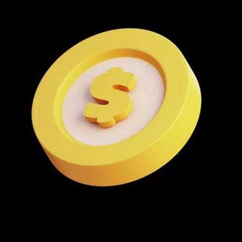 Spinning 3D Dollar Coin Animation