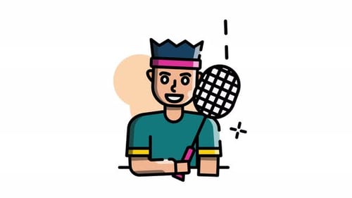 Männlicher Badmintonspieler