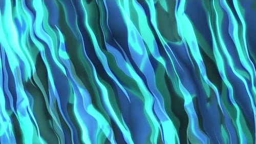 Mesmerizing Aqua Waves Flow in Abstract Digital Art Display by Night.