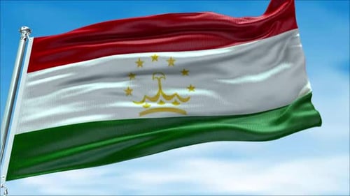 Tajikistan Flag Waving Seamless Loop Animation