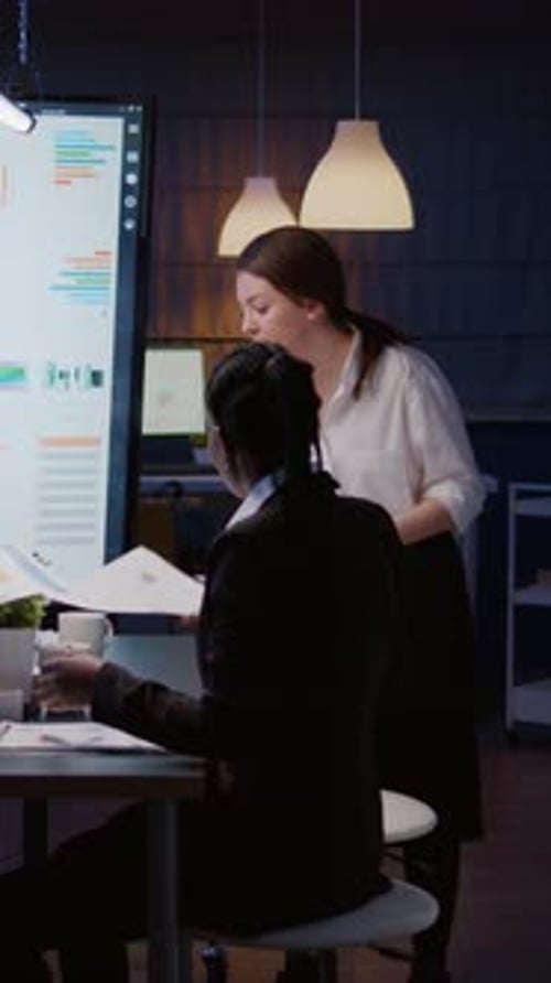 Vertical Video Upset Irritated Frustrated Businesswoman Entering in Office Meeting Room Late at