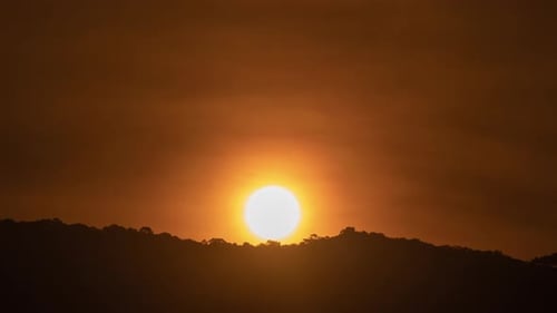 Sunrise Over Silhouetted Mountains, Golden Hour