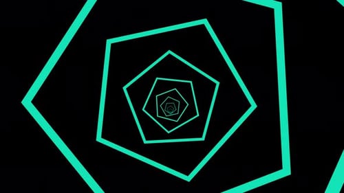 Geometric Pentagon Tunnel Infinite Loop Animation