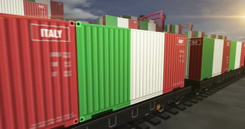 Italia exporta contenedores en el circuito de vagones de tren de carga