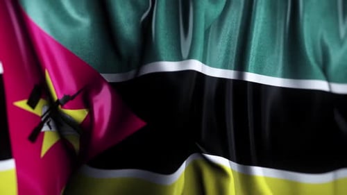 Realistic Waving Mozambique National Flag Animation