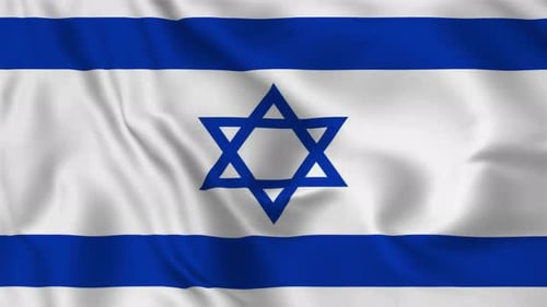 Waving Israel Flag Realistic Fabric Animation