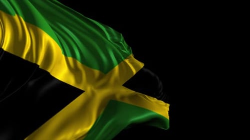 Vibrant Jamaican Flag Waving Seamless Loop Animation