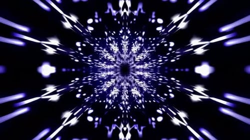 Purple Abstract Motion Tunnel with Glowing Particle Burst
