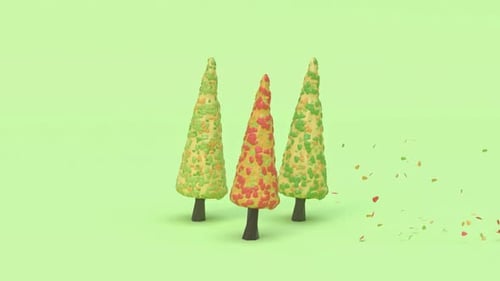 Modern Stylized Trees Particle Animation