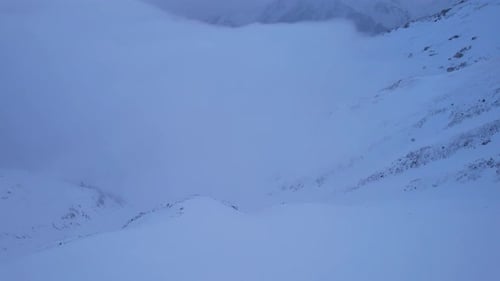 Snowy Mountains Aerial View with Remote Station