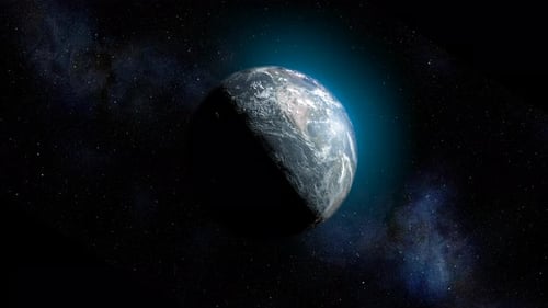America Continent from outer space, zoom out view