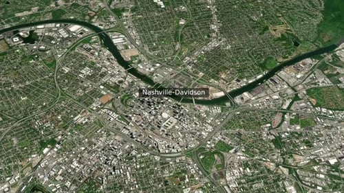 Satellite Map Zoom In To Nashville-Davidson City