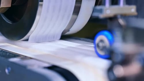 Industrial Printer Mechanism in Operation