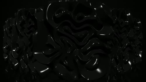 Abstract Black Fluid Waves Seamless Loop Background