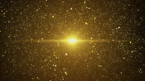 Golden Glittering Particles Background Loop with Bright Light