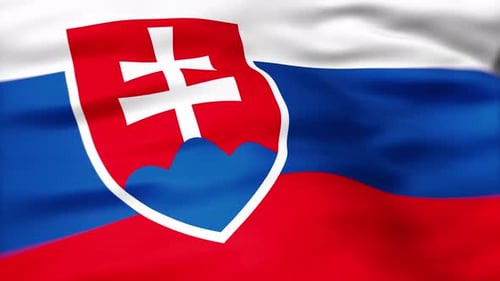 Realistic Waving Slovak Flag Seamless Loop