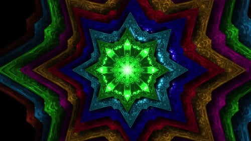 Animação abstrata do Kaleidoscope Vj Seamless Loop Mandala Motion Background, futuristic Vj Loop