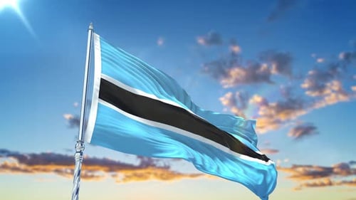 Realistic Waving Botswana Flag Animation