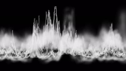 Audio White Waveform Digitaler Motion-Loop-Hintergrund abstrakte Musik, Wellen, Equalizer, Futuristischer Sound