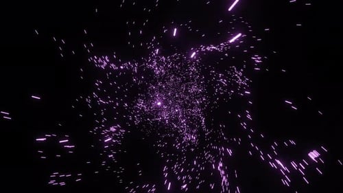 Glowing Purple Particle Warp Tunnel Background Loop
