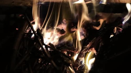 Burning Fire with Yellow and White Flames