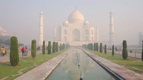 Amazing view of the Taj Mahal at sunrise, Agra, India