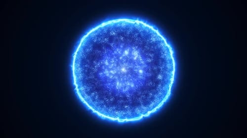 Blue energy magic sphere round hi-tech light ball space planet star