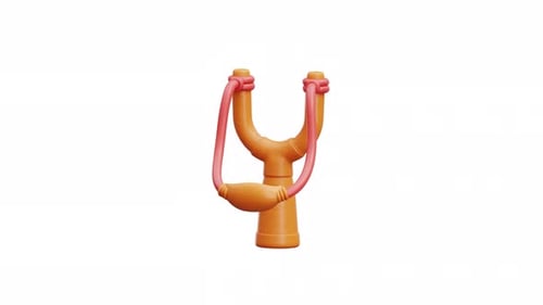 Recurso de juego de armas de juguete de animación 3D Slingshot aislado