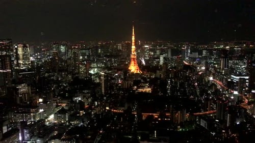Tokyo City skyline with Tokyo Tower
