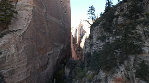 Flying Toward Canyon Crevices