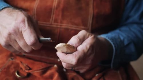Woodworker Carving Handmade Spoon