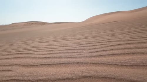 Desert. Sand blows from the dunes. Sahara desert