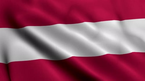 Realistic Animated Flag of Austria Waving Smoothly