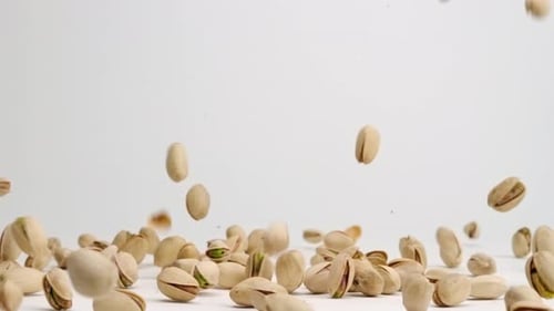 Pistachio Nuts Falling in Slow Motion