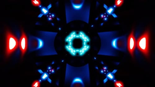 mesmerizing blue red cyber fractal vj loop