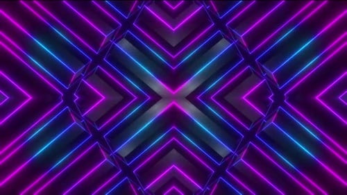 Glowing Neon Geometric Lines Loop Animation Background