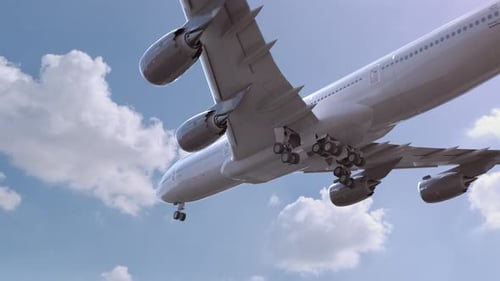 Airliner Flying and Landing Milan Italy