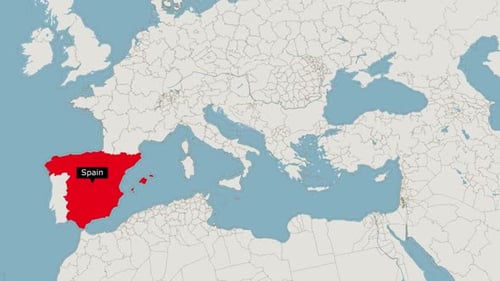 Karte von Spanien in roter Farbe