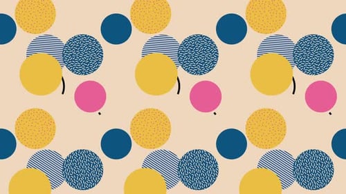 Memphis Background Animated With Different Color Figures