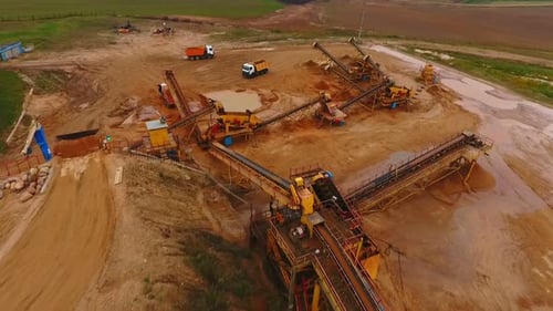 Mining Quarry Equipment Aerial View