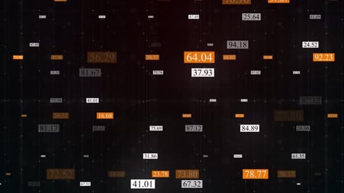 4K - Data Technology Network - loopable - orange and white