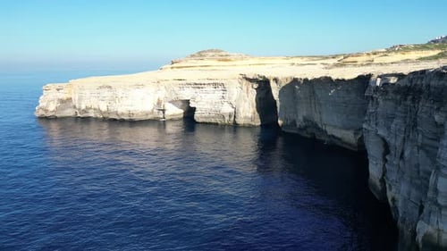 Aerial video of cliffs in Malta