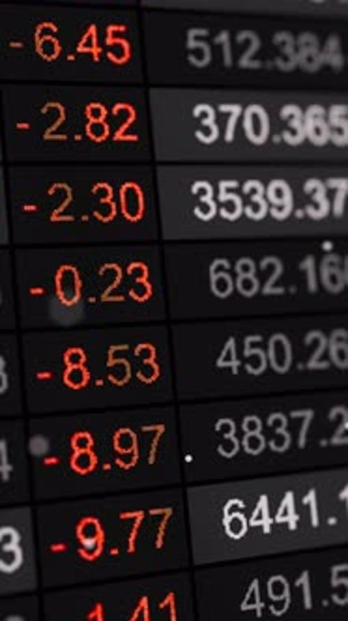 Scrolling Financial Data on Digital Screen