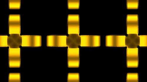 Golden Geometric Clover Shapes Abstract Motion Background Loop