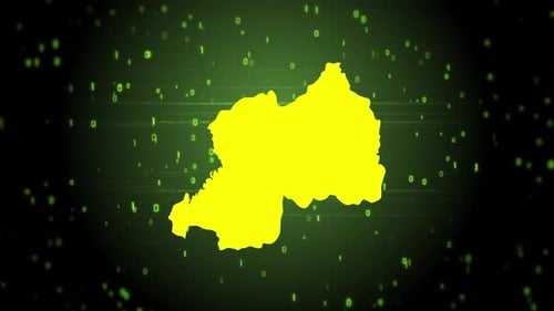 Futuristic Digital Map Reveal with Glitch and Binary Data