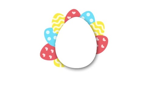 Bright Animation with Colorful Easter Eggs and Copy Space on the White Background Happy Easter