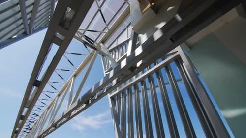 Elevated Pedestrian Bridge With Modern Architecture